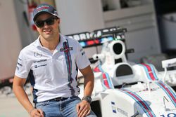 Felipe Massa, with a specially liveried Williams FW38 marking his retirement from F1