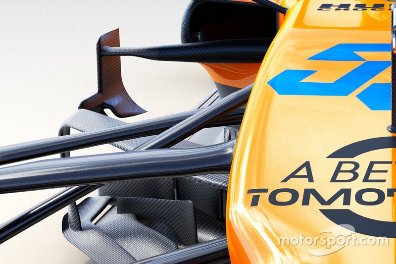 Vue détaillée de la McLaren MCL34