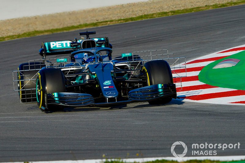 Valtteri Bottas, Mercedes AMG F1 W10, carries sensor equipment