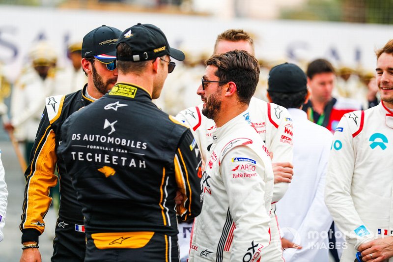 Jean-Eric Vergne, DS TECHEETAH, Andre Lotterer, DS TECHEETAH, Jose Maria Lopez, GEOX Dragon Racing on the grid