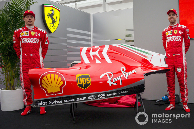 Sebastian Vettel, Kimi Raikkonen, Ferrari, svelano la livrea Mission Winnow
