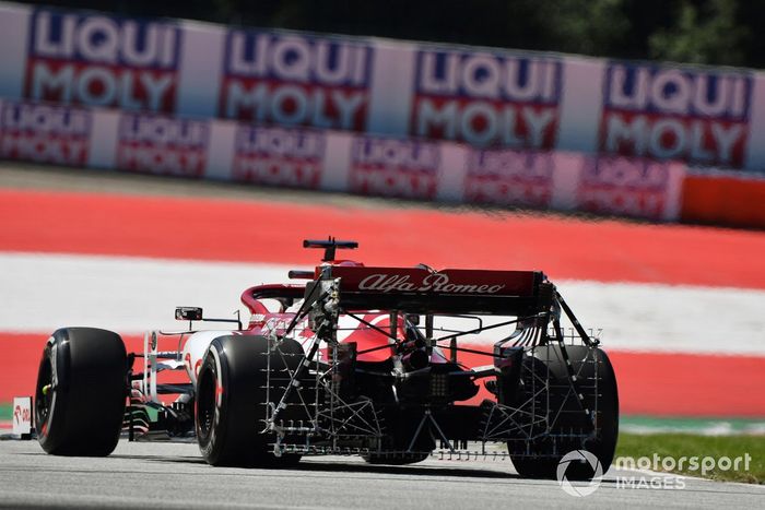 Equipamiento aerodinámico en el coche de Kimi Raikkonen, Alfa Romeo Racing C39