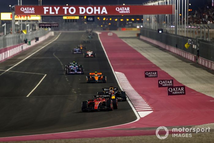 Charles Leclerc, Ferrari SF-23, Max Verstappen, Red Bull Racing RB19, Lando Norris, McLaren MCL60