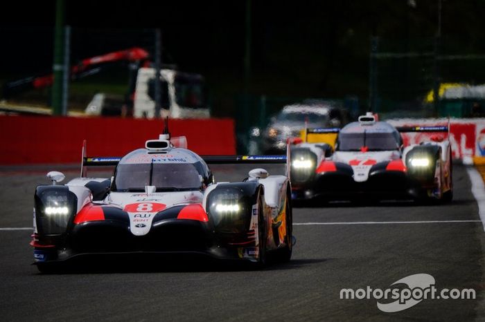 #8 Toyota Gazoo Racing Toyota TS050: Sébastien Buemi, Kazuki Nakajima, Fernando Alonso,#7 Toyota Gazoo Racing Toyota TS050: Mike Conway, Kamui Kobayashi, Jose Maria Lopez