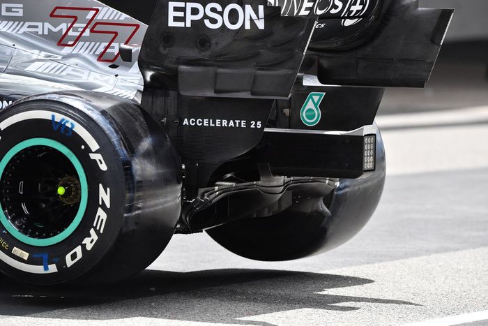 Detalle de la parte trasera del Mercedes W12