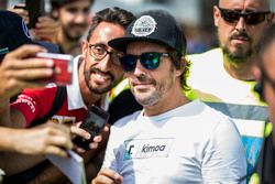 Fernando Alonso, McLaren poses for a selfie photo, the fans