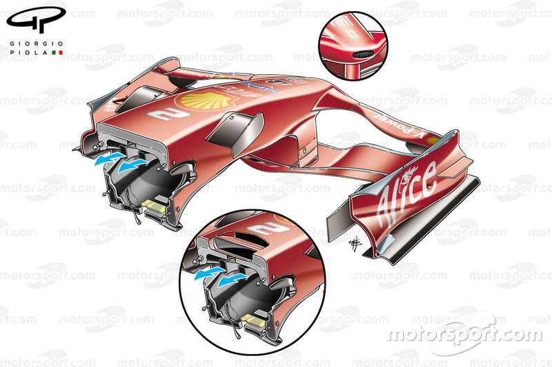 Ferrari F2008, achterkant van de neus