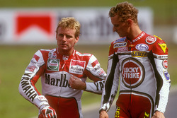Wayne Rainey, Yamaha; Kevin Schwantz, Suzuki