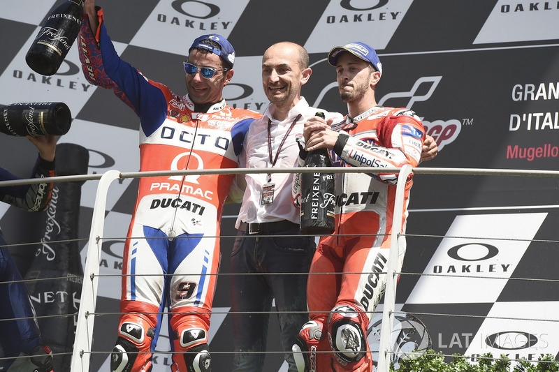 Podium: Danilo Petrucci, Pramac Racing, Claudio Domenicali, Andrea Dovizioso, Ducati Team