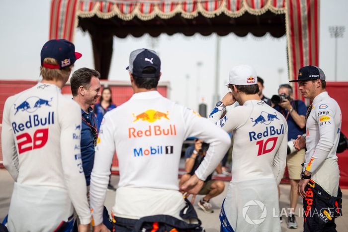 Brendon Hartley, Scuderia Toro Rosso, Daniel Ricciardo, Red Bull Racing, Pierre Gasly, Scuderia Toro Rosso y Max Verstappen, Red Bull Racing