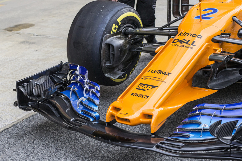 McLaren MCL33 detalle de la nariz y el ala frontal