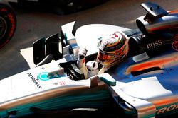 Lewis Hamilton, Mercedes AMG F1 W08, celebrates after winning the race