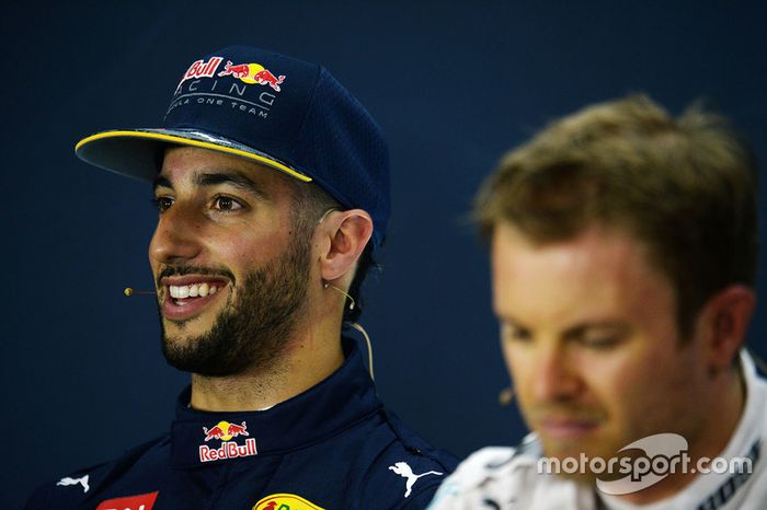 Conferencia de prensa: Daniel Ricciardo, Red Bull Racing, Nico Rosberg, Mercedes AMG F1 Team