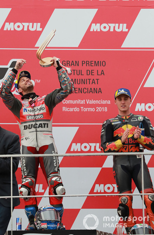 Podio: ganador, Andrea Dovizioso, Ducati Team, tercero, Pol Espargaro, Red Bull KTM Factory Racing