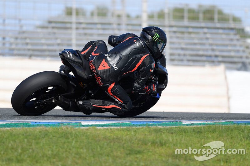 Lewis Hamilton testing the Yamaha Superbike