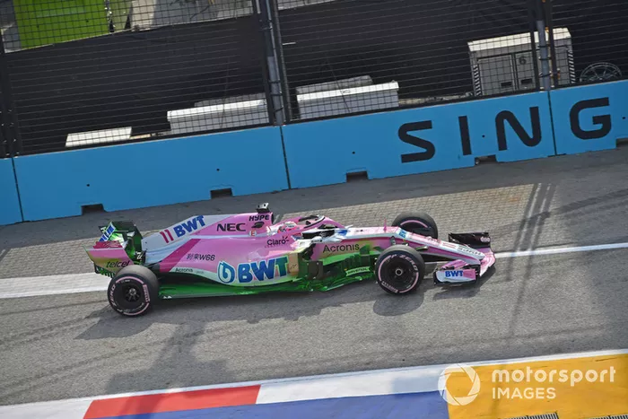 Racing Point Force India VJM11 with aero paint 