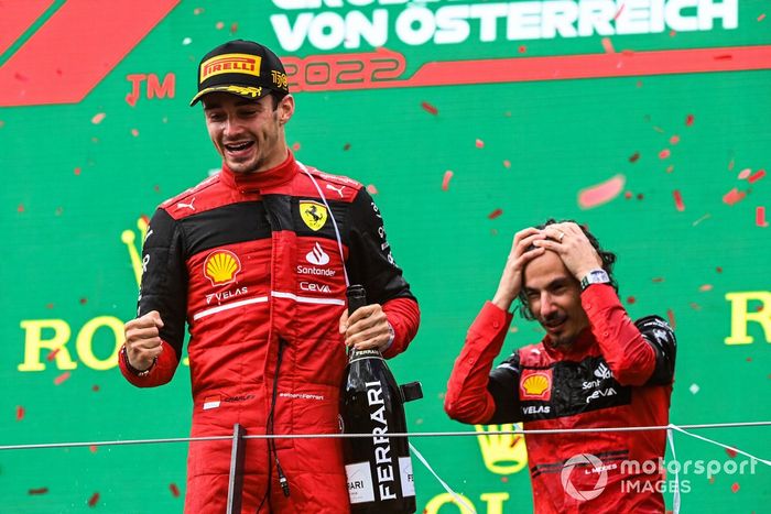 Podio: ganador Charles Leclerc, Ferrari