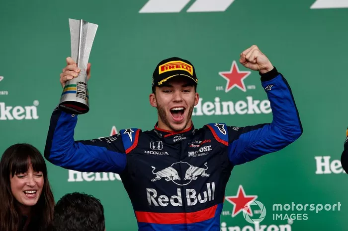 7º Pierre Gasly: 95 pontos, 1 pódio (2º no Brasil) e 2 voltas mais rápidas