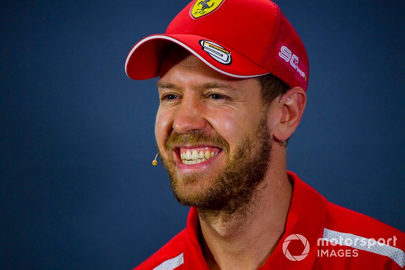 Sebastian Vettel, Ferrari, durante la conferenza stampa