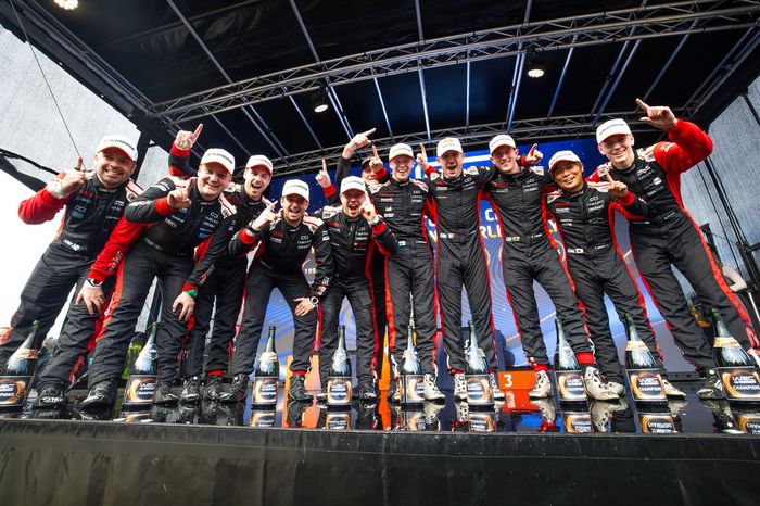 Podium: Juka Kankkunen with the Toyota Gazoo Racing WRT team