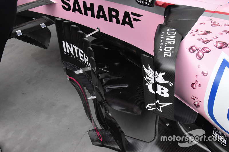 Force India VJM10 zijkant detail