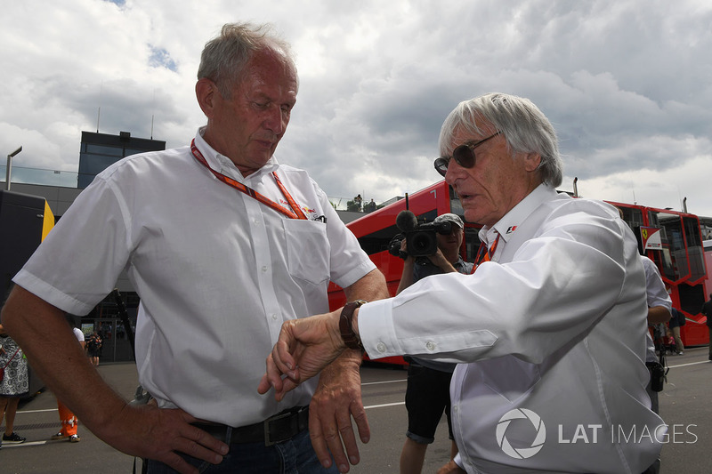 Dr Helmut Marko, Red Bull Motorsport Consultant and Bernie Ecclestone