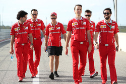 Sebastian Vettel, Ferrari walks the track