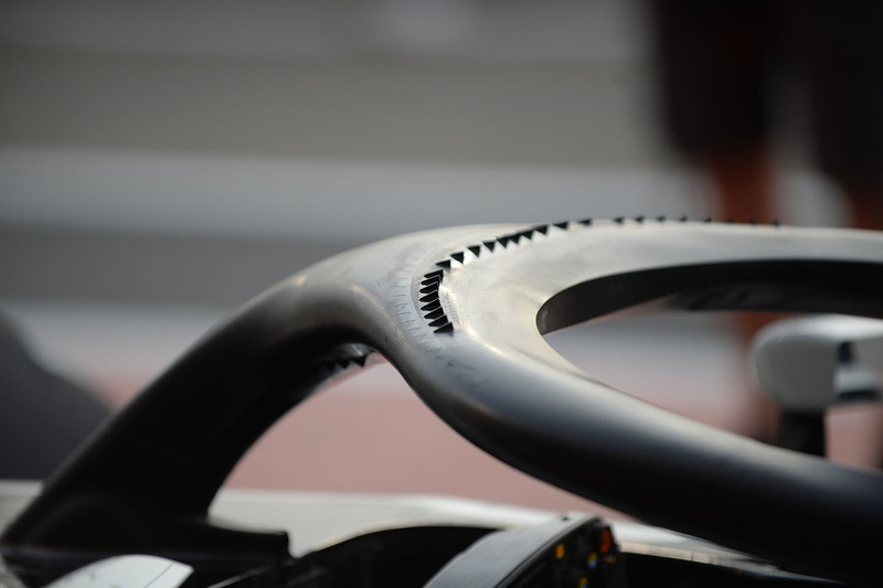 Detalle del Halo del Haas F1 Team VF-18