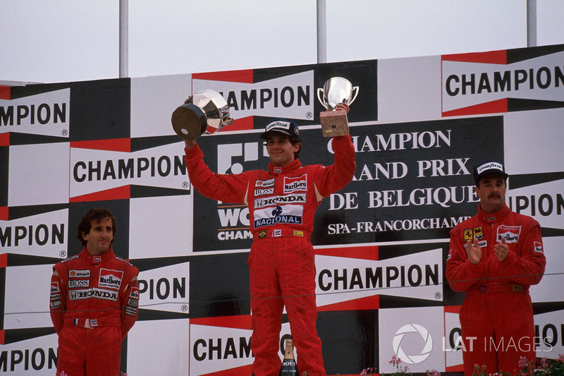 1. Ayrton Senna, McLaren; 2. Alain Prost, McLaren; 3. Nigel Mansell, Ferrari