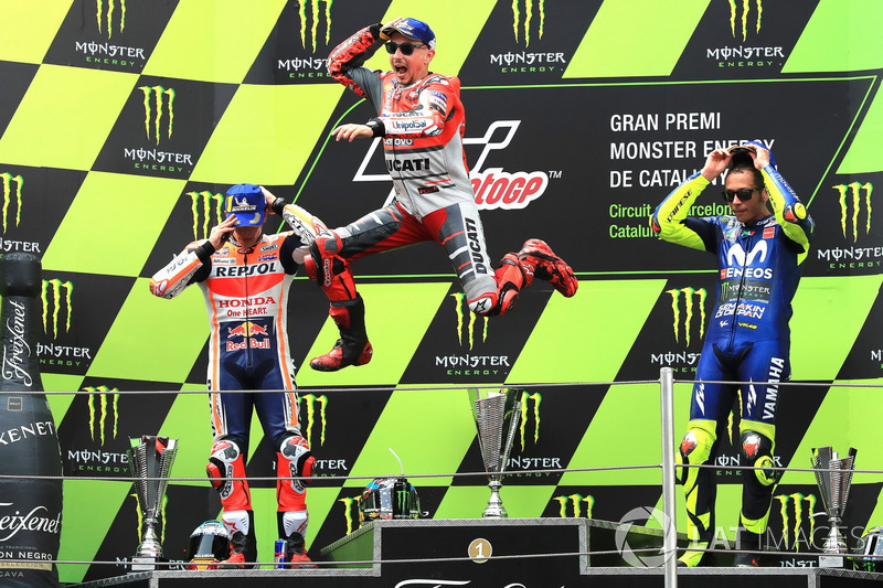 Podium: 1. Jorge Lorenzo, 2. Marc Marquez, 3. Valentino Rossi