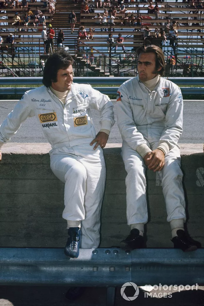 Los compañeros de equipo de Brabham Wilson Fittipaldi y Carlos Reutemann