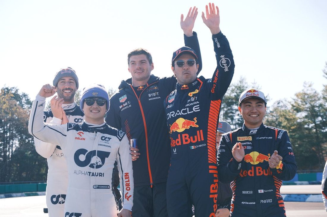 Daniel Ricciardo, Yuki Tsunoda, Max Verstappen, Sergio Pérez,Ayumu Iwasa