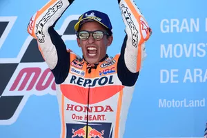 Podium : le vainqueur Marc Marquez, Repsol Honda Team