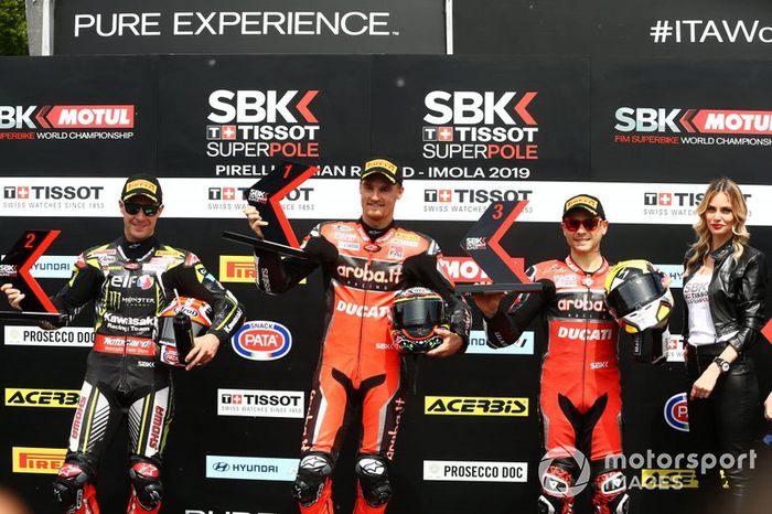 Jonathan Rea, Kawasaki Racing Team, Chaz Davies, Aruba.it Racing-Ducati Team, Alvaro Bautista, Aruba.it Racing-Ducati Team, calificación