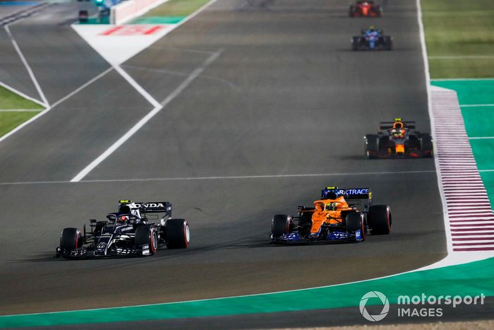 Pierre Gasly, AlphaTauri AT02, Lando Norris, McLaren MCL35M
