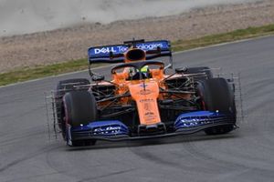 Lando Norris, McLaren MCL34, avec des capteurs aéro