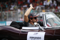 Fernando Alonso, McLaren, in the drivers parade