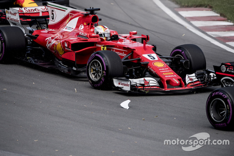 Kollision: Sebastian Vettel, Ferrari SF70H