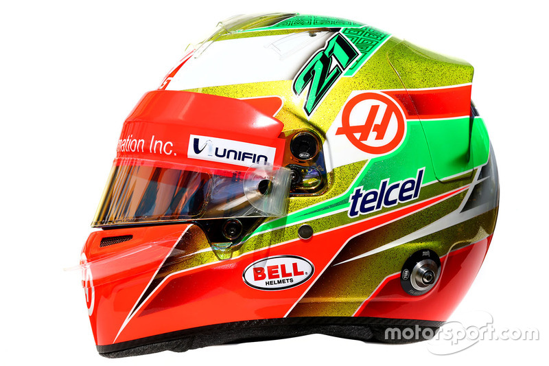 El casco de Esteban Gutiérrez, Haas F1 Team