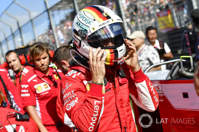 Sebastian Vettel, Ferrari on the grid