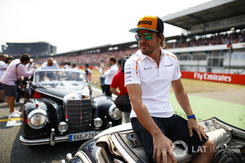 Fernando Alonso, McLaren, in the drivers parade