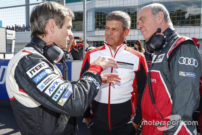 Pascal Vasselon, Toyota Racing technical director, Fritz Enzinger, Vice President LMP1, Porsche Team, Dr. Wolfgang Ullrich, Head of Audi Sport