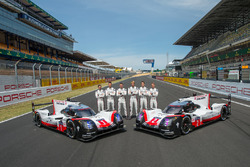 #1 Porsche Team Porsche 919 Hybrid: Neel Jani, Andre Lotterer, Nick Tandy, #2 Porsche LMP Team Porsche 919 Hybrid: Timo Bernhard, Earl Bamber, Brendon Hartley