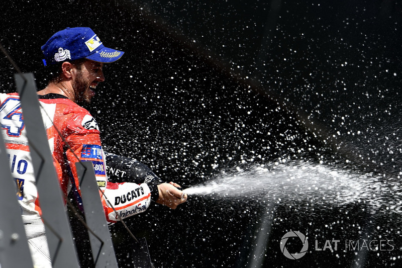 Andrea Dovizioso, Ducati Team, sur le podium