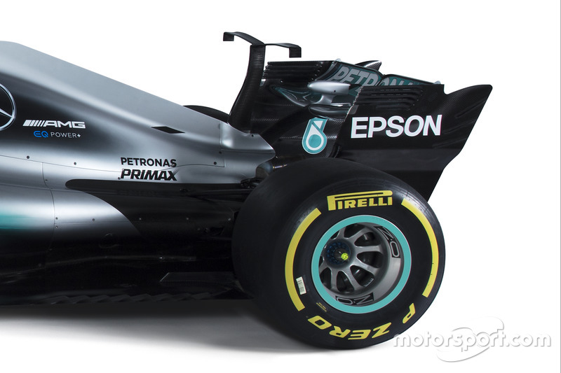 L'arrière de la Mercedes AMG F1 W08