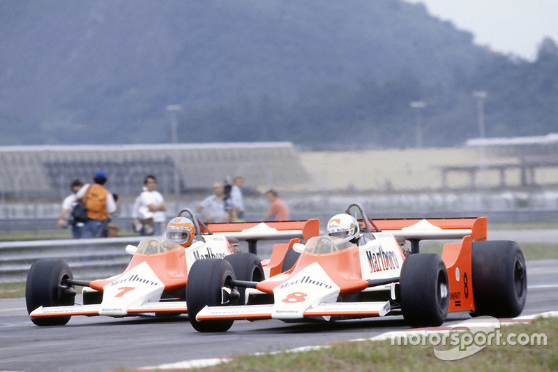 Andrea de Cesaris, John Watson, McLaren M29F-Ford Cosworth