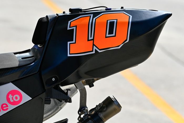 Detalle de la motocicleta de Luca Marini, VR46 Racing Team
