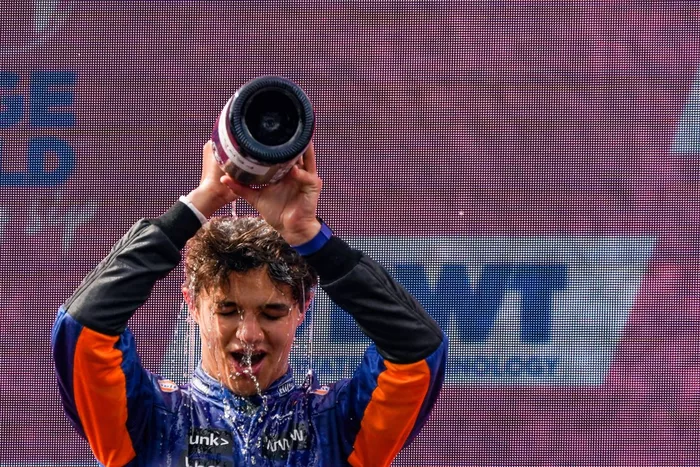 Podio: tercer lugar Lando Norris, McLaren