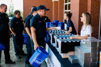 Brad and Paige Keselowski in support of the victims of the hurricane Florence