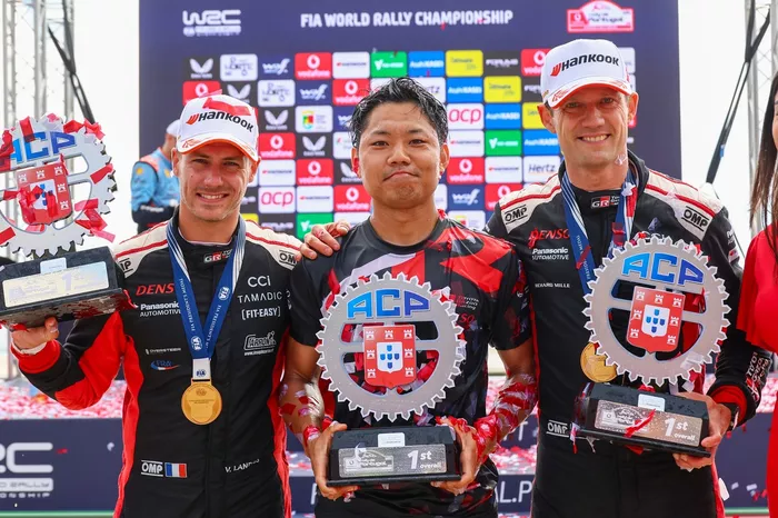 Podium: Winners Sébastien Ogier, Vincent Landais, Toyota Gazoo Racing WRT Toyota GR Yaris Rally1